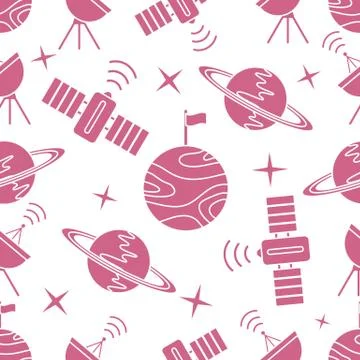 Space vector seamless pattern Astronomy Science Stock Illustration