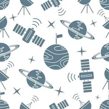 Space vector seamless pattern Astronomy Science Stock Illustration