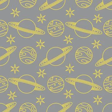 Space vector seamless pattern Astronomy Science 스톡 일러스트