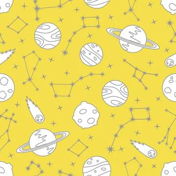 Space vector seamless pattern Astronomy Science 스톡 일러스트