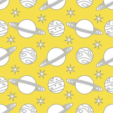 Space vector seamless pattern Astronomy Science イラスト素材