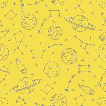 Space vector seamless pattern Astronomy Science Stock Illustration
