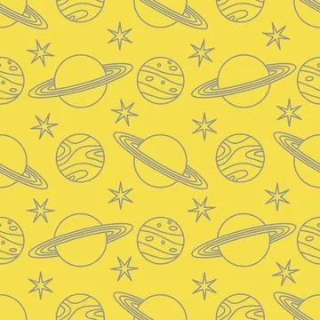 Space vector seamless pattern Astronomy Science 스톡 일러스트
