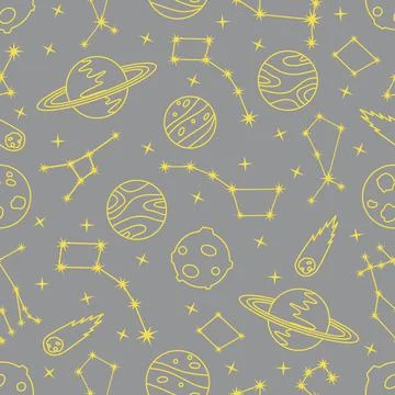 Space vector seamless pattern Astronomy Science Stock Illustration