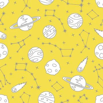 Space vector seamless pattern Astronomy Science Stock Illustration