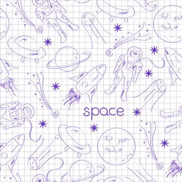 Space vector seamless pattern Stock Illustration