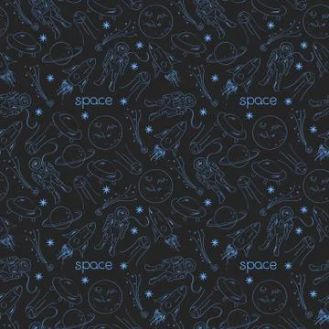 Space vector seamless pattern Stock Illustration