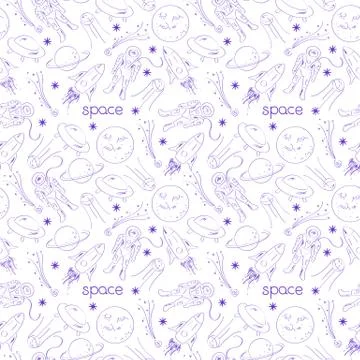 Space vector seamless pattern Stock Illustration