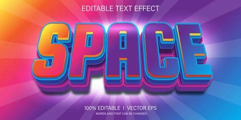 Space vector text effect with modern style design Stock Illustration