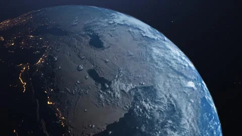 A Space View of the Middle East Continent's Day-to-Night Transition Stock Footage 258953220