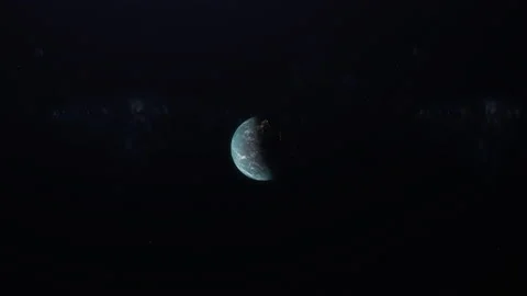 Space View of Planet Earth in Partial Eclipse Stock Footage 208795153