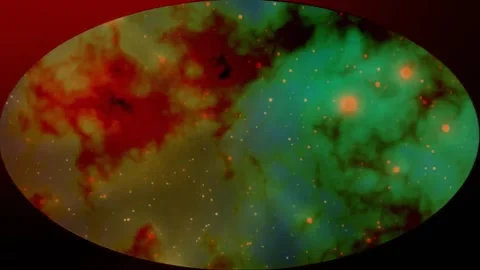 Space view through elliptical window Stock Footage 286278638