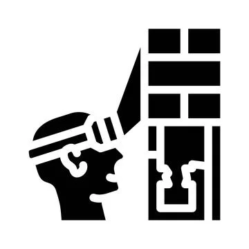 Space of virtual reality glyph icon vector illustration Ilustración de archivo