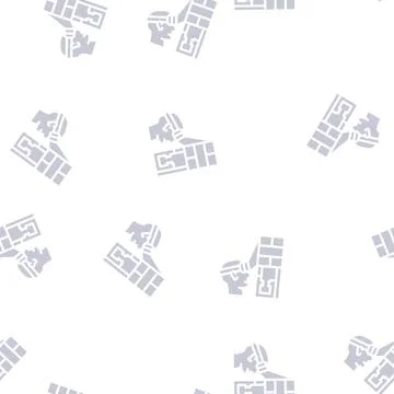 Space of virtual reality glyph vector seamless pattern Stockillustratie