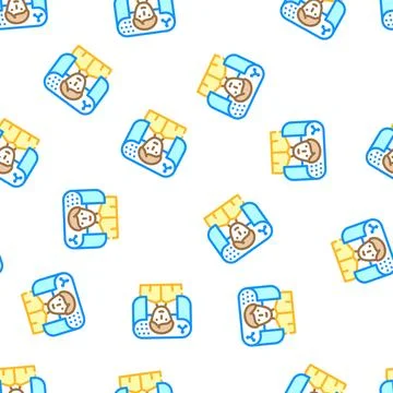 Space of virtual reality vector seamless pattern Illustrazione stock