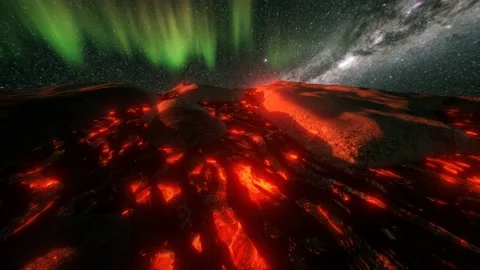 Space volcano Stockbeeldmateriaal 205179647