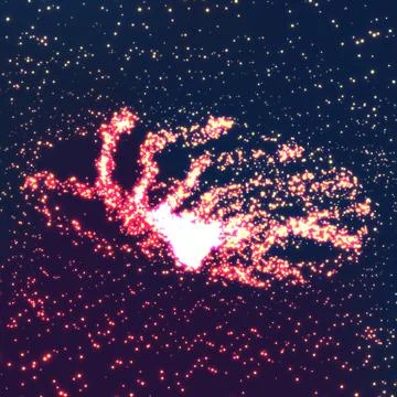 Space Vortex Vector Background. Black Hole From Flying Glowing Particles Illustrazione stock