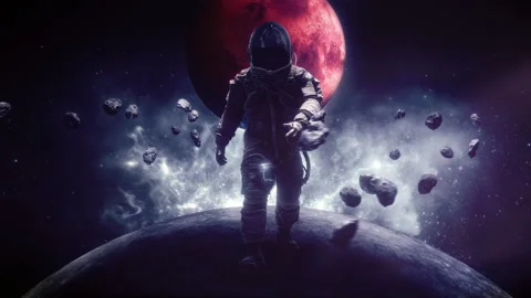 Space Walking Astronaut Character Stock Footage 272636305