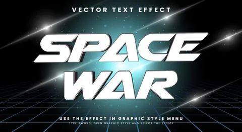 Space War 3D Editable Text Effect Template 스톡 일러스트