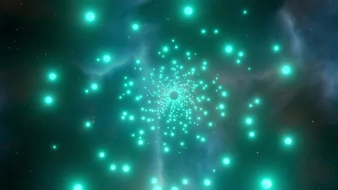 Space Warp Particles - Neon Blue : Background Stock Footage 233184142