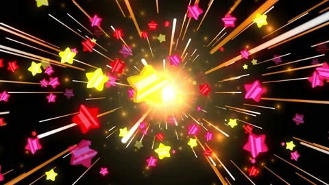 Space Warp Tunnel with 2D Star Stock Footage 144725343