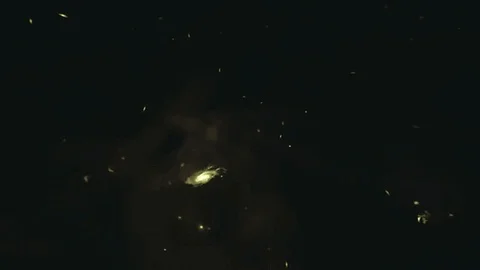Space Water In Motion. Space Trip To Star In Yellow Color Stock Footage 103374237