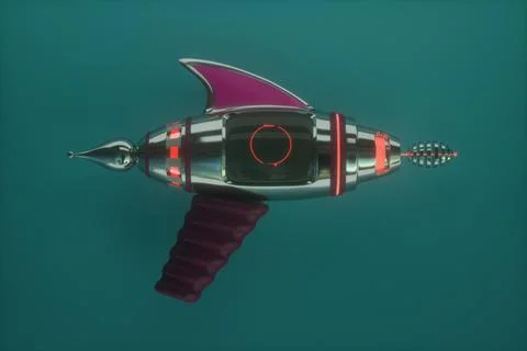 Space weapons, raygun, blaster. 3D illustration Stock Illustration