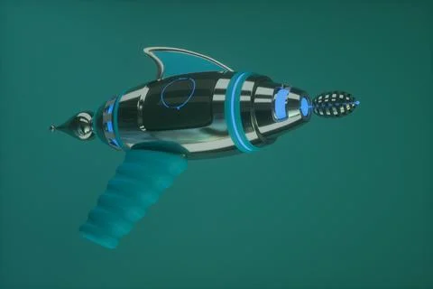 Space weapons, raygun, blaster. 3D illustration Stock Illustration