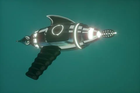 Space weapons, raygun, blaster. 3D illustration Stock Illustration