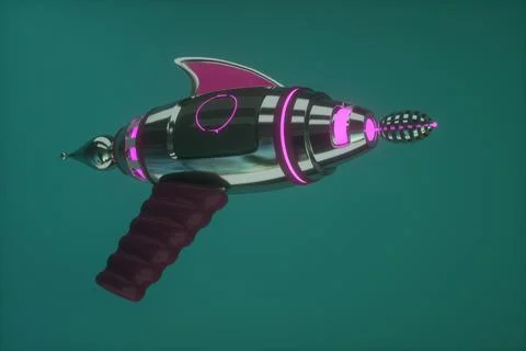 Space weapons, raygun, blaster. 3D illustration Stock Illustration