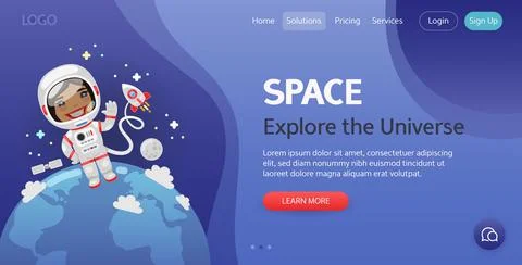 Space Website Template Stock Illustration