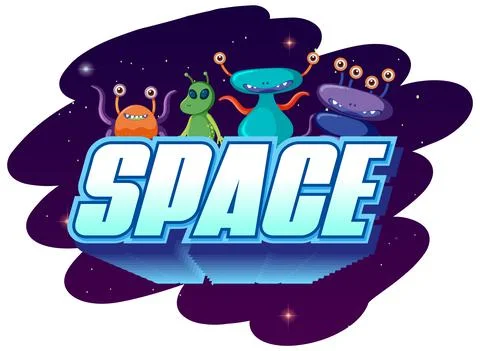 Space word logo design Illustrazione stock