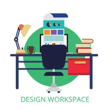 Space Of Work And Freelance Design Stock Illustration