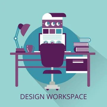 Space Of Work And Freelance Design Stock Illustration