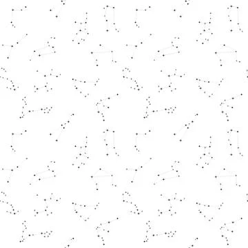 Space Zodiac constellation seamless pattern. Starry celestial boho background イラスト素材