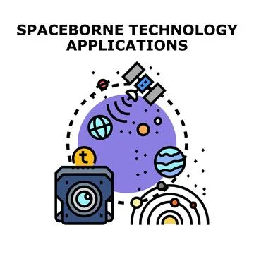 Spaceborne technology applications generating financial investment opportun.. Stock Illustration