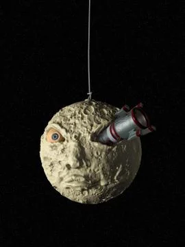 Spacecraft and moon Stock Illustration