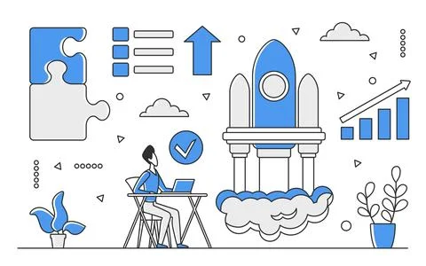 Spacecraft and space industry Stock Illustration