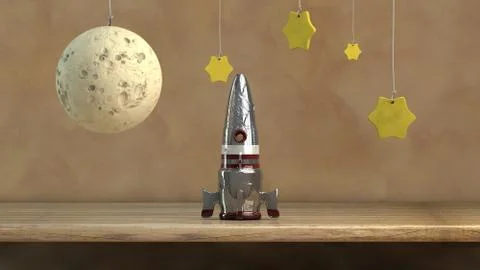 Spacecraft and stars Stock Illustration