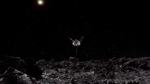 Spacecraft Approaching the Planet Surface to Take a Sample 库存影片 252654613
