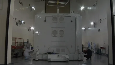 Spacecraft being accepted and processed before launch - 2013 Stock Footage 112273521