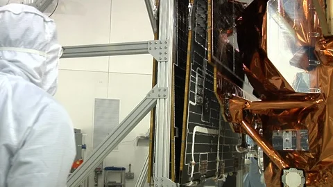 Spacecraft being accepted and processed before launch - 2013 Stock Footage 112273568