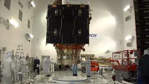 Spacecraft being accepted and processed before launch - 2013 Stock Footage 112273580