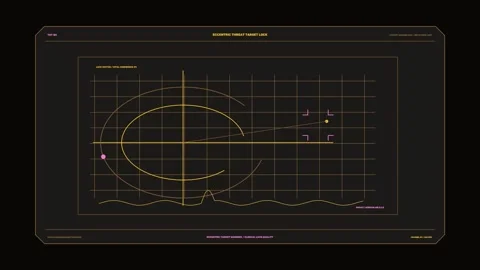 Spacecraft Cockpit Warning Target Lock HUD Seamless Loop Stock Footage 342063764