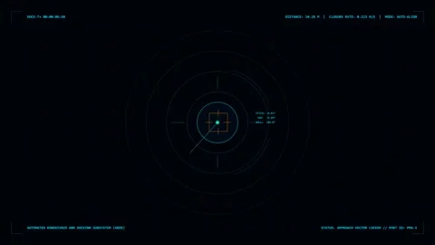 Spacecraft Docking Interface with Automated Alignment Guidance Stock Footage 340968471