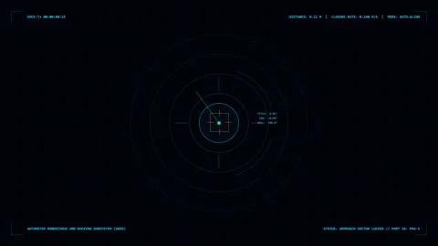 Spacecraft Docking Interface with Automated Alignment Guidance Stock Footage 340968498