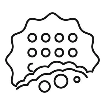 Spacecraft flying through asteroid field line icon Stock Illustration