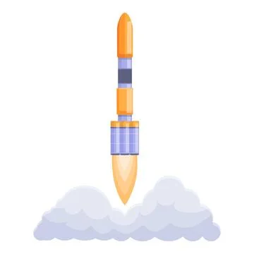 Spacecraft future launch icon, cartoon style Stock Illustration