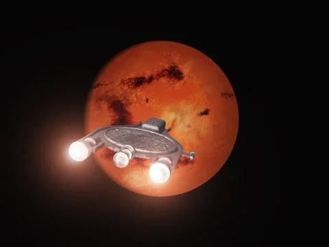 Spacecraft heading to Mars イラスト素材