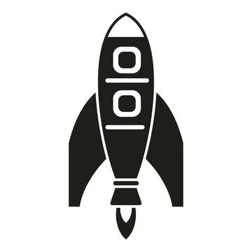 Spacecraft icon simple vector. Rocket launch Stock Illustration